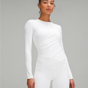 Lululemon Light Smoothcover Wrap-front long sleeve - white size 12